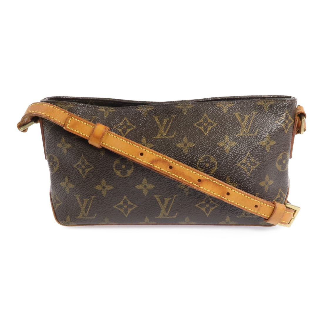 Louis Vuitton Monogram Trotteur Brown Shoulder Crossbody Bag M51240 GHW: Louis Vuitton Monogram Trotteur Brown Shoulder Crossbody Bag M51240 GHW This Louis Vuitton Trotteur shoulder bag features the brand's signature monogram in brown PVC coated canvas. The bag is designed