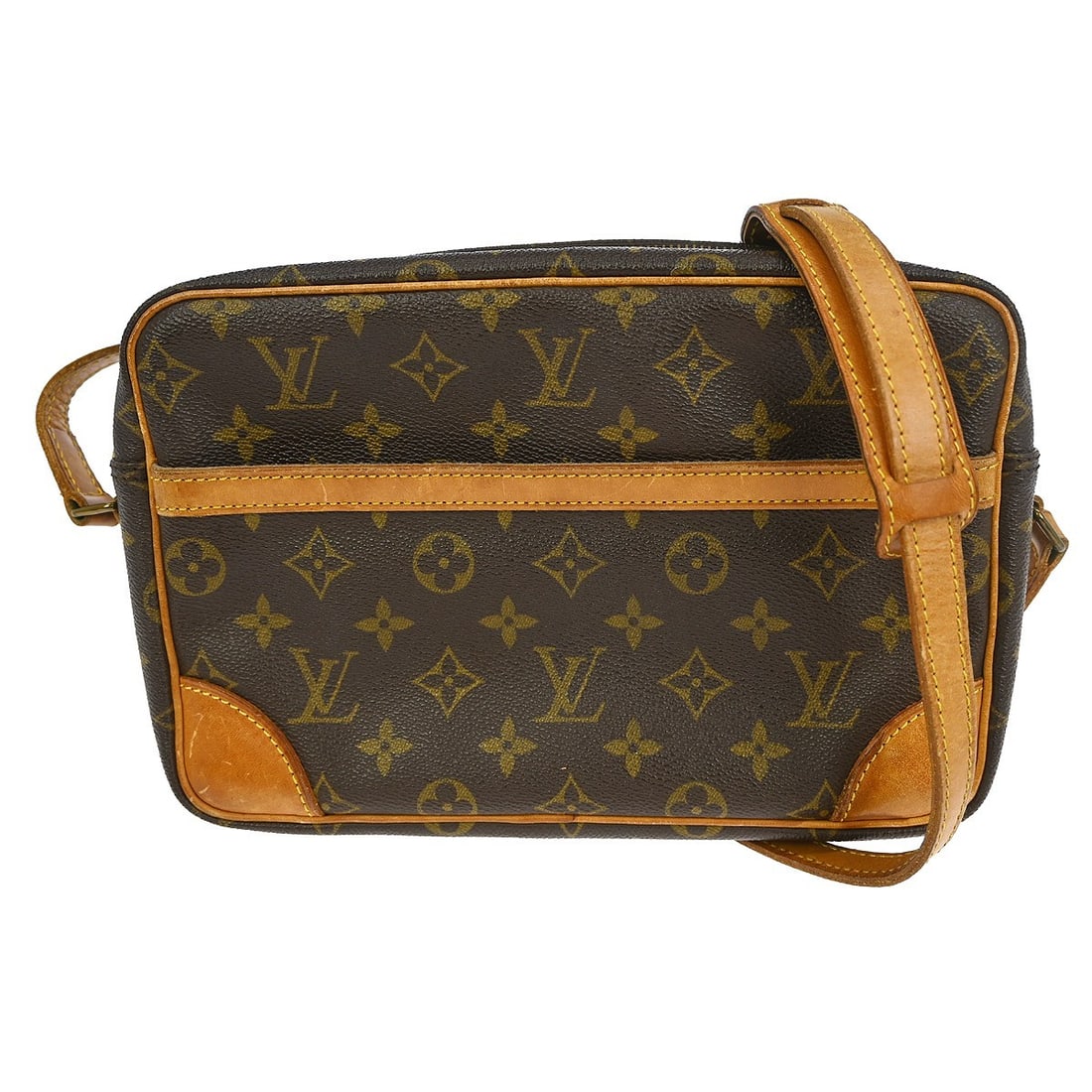 Louis Vuitton Trocadero 27 Monogram Canvas Medium Crossbody Shoulder Bag: Louis Vuitton Trocadero 27 Monogram Canvas Medium Crossbody Shoulder Bag This Louis Vuitton Trocadero 27 crossbody shoulder bag features the iconic monogram canvas exterior with brown leather strap an