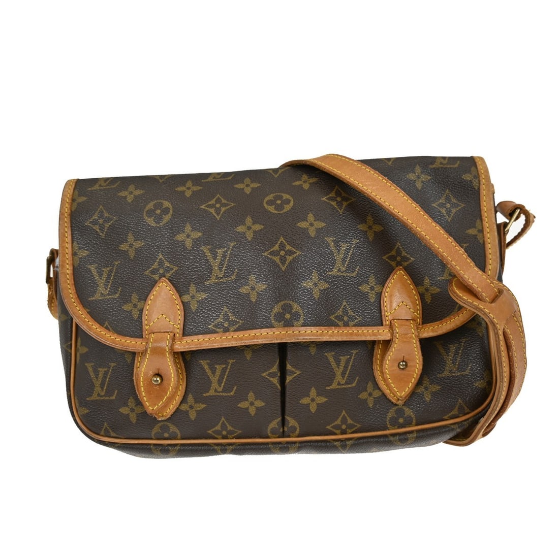 Louis Vuitton Gibeciere MM Monogram Canvas Medium Shoulder Bag M42247: Louis Vuitton Gibeciere MM Monogram Canvas Medium Shoulder Bag M42247 This Louis Vuitton Gibeciere MM shoulder bag features the iconic monogram canvas leather exterior in brown. Designed for women, it