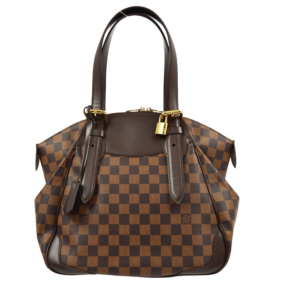 Louis Vuitton Damier Verona MM Handbag N41118 Brown Canvas: Louis Vuitton Damier Verona MM Handbag N41118 Brown Canvas The Louis Vuitton Damier Verona MM Handbag is a stylish and versatile accessory perfect for casual occasions. This medium-sized handbag featu
