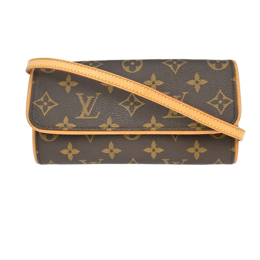 Louis Vuitton Monogram Pochette Twin PM Small Shoulder Bag M51854: Louis Vuitton Monogram Pochette Twin PM Small Shoulder Bag M51854 This Louis Vuitton Pochette Twin PM shoulder bag features the iconic monogram canvas leather exterior with a classic flap magnetic clo