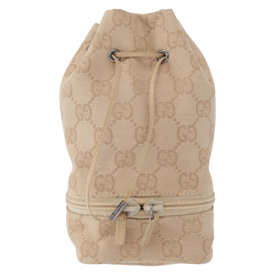 Beige GG Canvas Gucci Pouch for Women 7.5cm x 18cm: Beige GG Canvas Gucci Pouch for Women 7.5cm x 18cm This pre-owned Gucci GG canvas pouch features a beige canvas exterior with subtle signs of use, including minor rubbing, light stains on the surface,