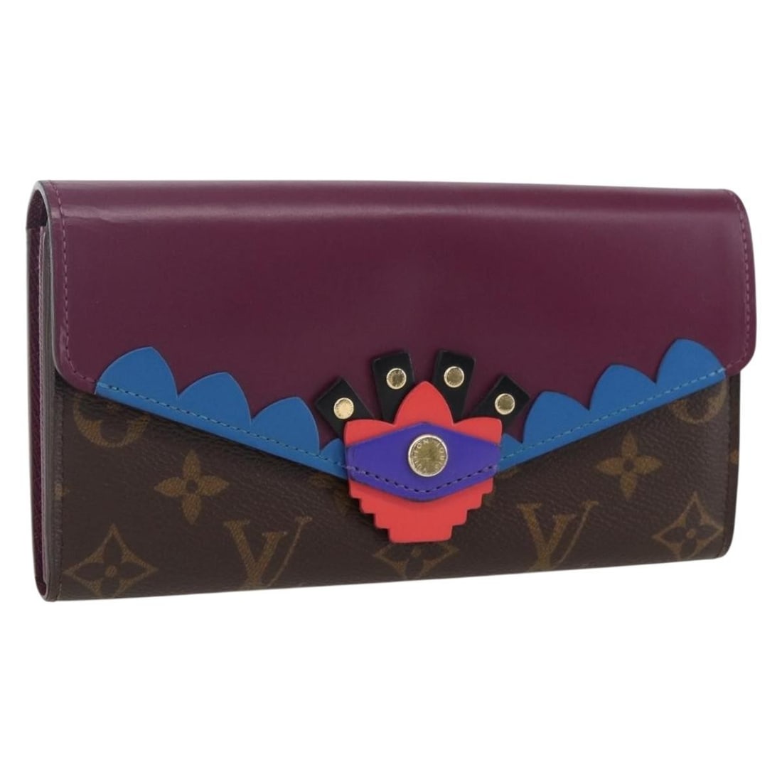Louis Vuitton Sarah Long Wallet Monogram Canvas Totem M61347 with Box: Louis Vuitton Sarah Long Wallet Monogram Canvas Totem M61347 with Box This Louis Vuitton Monogram Totem Portefeuille Sarah Long Wallet features the signature monogram canvas design. It offers a spacio