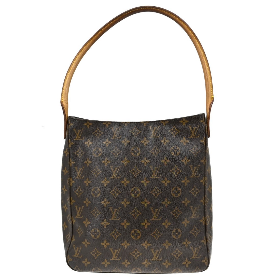 Louis Vuitton Looping GM Monogram Leather Shoulder Purse M51145: Louis Vuitton Looping GM Monogram Leather Shoulder Purse M51145 This is a Louis Vuitton Looping GM shoulder bag featuring the signature Monogram pattern and crafted from brown leather. The bag has a m