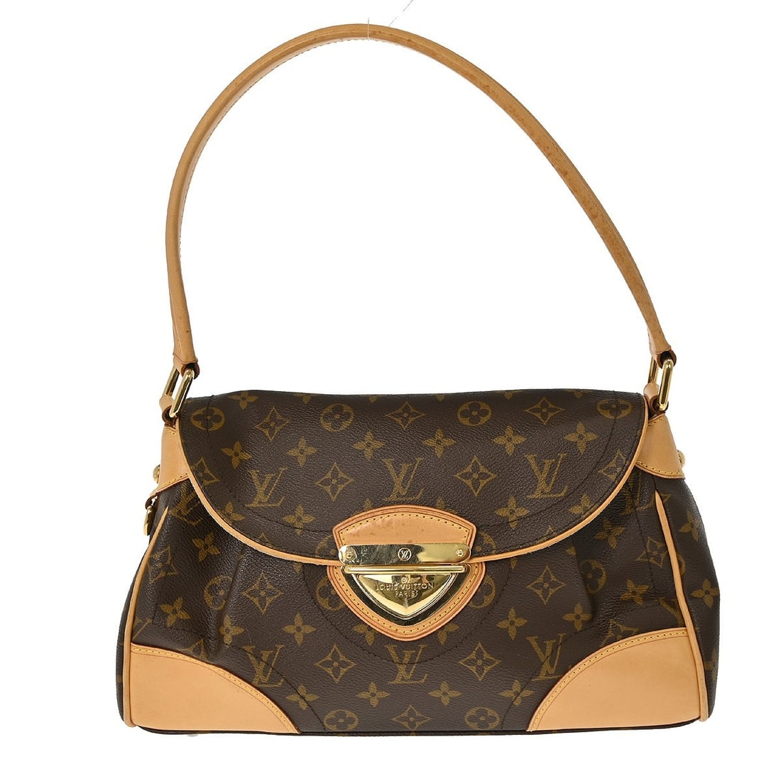 Louis Vuitton Beverly MM Monogram Canvas Medium Top Handle Bag M40121: Louis Vuitton Beverly MM Monogram Canvas Medium Top Handle Bag M40121 This Louis Vuitton Monogram Beverly MM handbag features the iconic Monogram canvas leather exterior and a top handle design. It ha