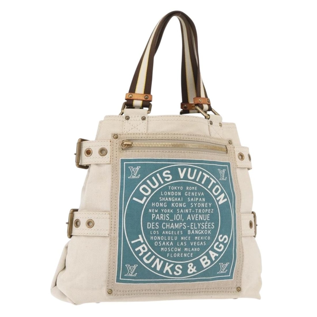 Louis Vuitton Beige Canvas Glove Shopper MM Tote M95114: Louis Vuitton Beige Canvas Glove Shopper MM Tote M95114 This Louis Vuitton Cruise Line Glove Shopper MM tote bag is crafted from beige canvas and was made in France. It features a spacious interior an