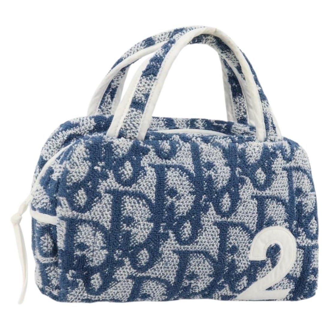 Christian Dior Blue Trotter Canvas Handbag France: Christian Dior Blue Trotter Canvas Handbag France This Christian Dior Trotter Canvas hand bag features a distinctive blue pile exterior with the iconic Trotter design. Crafted in France, the bag is de
