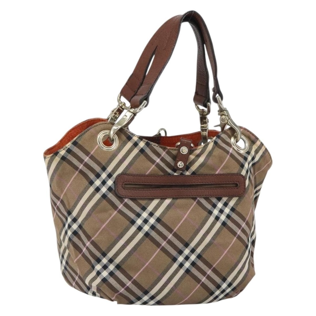 Burberry Blue Label Nova Check Canvas Brown and Gold Handbag: Burberry Blue Label Nova Check Canvas Brown and Gold Handbag This BURBERRY Nova Check Blue Label hand bag features a classic brown and gold canvas exterior with signature Nova Check patterning. The ba