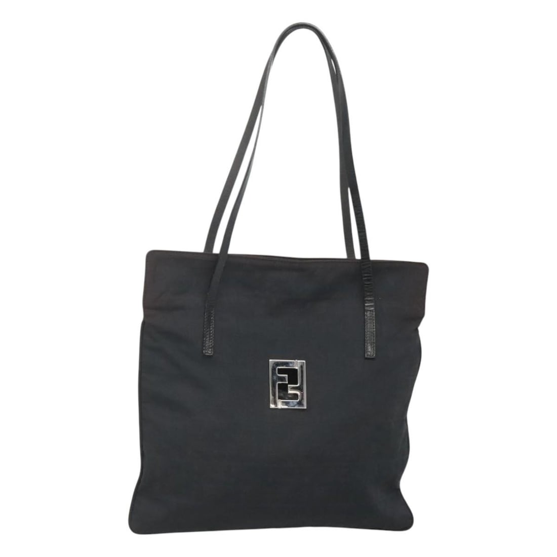 Fendi Zucca Canvas Nylon Tote Bag Black Silver Italy: Fendi Zucca Canvas Nylon Tote Bag Black Silver Italy This FENDI Zucca Canvas tote bag features a black and silver nylon exterior and is designed for women. The bag is made in Italy and showcases the i