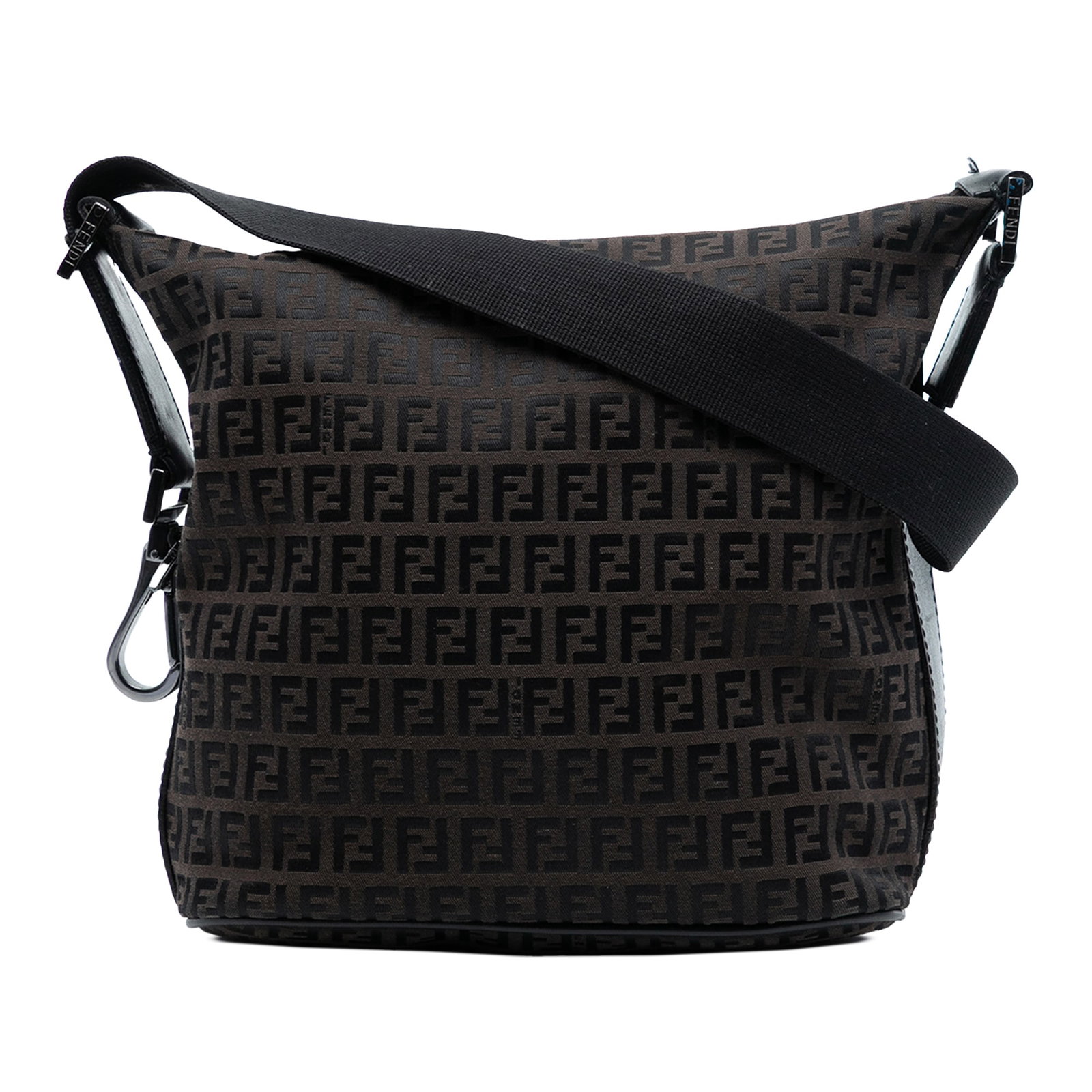 Fendi Zucchino Pattern Canvas Shoulder Purse with Leather Trim (1 of 7)