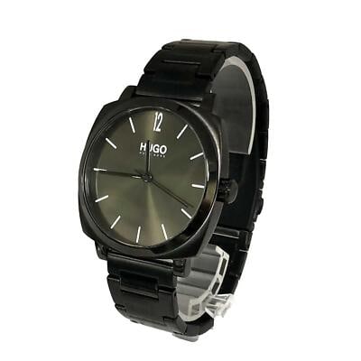 Hugo Boss quartz wristwatch black stainless steel 40mm green dial 1530081 (1 of 6)
