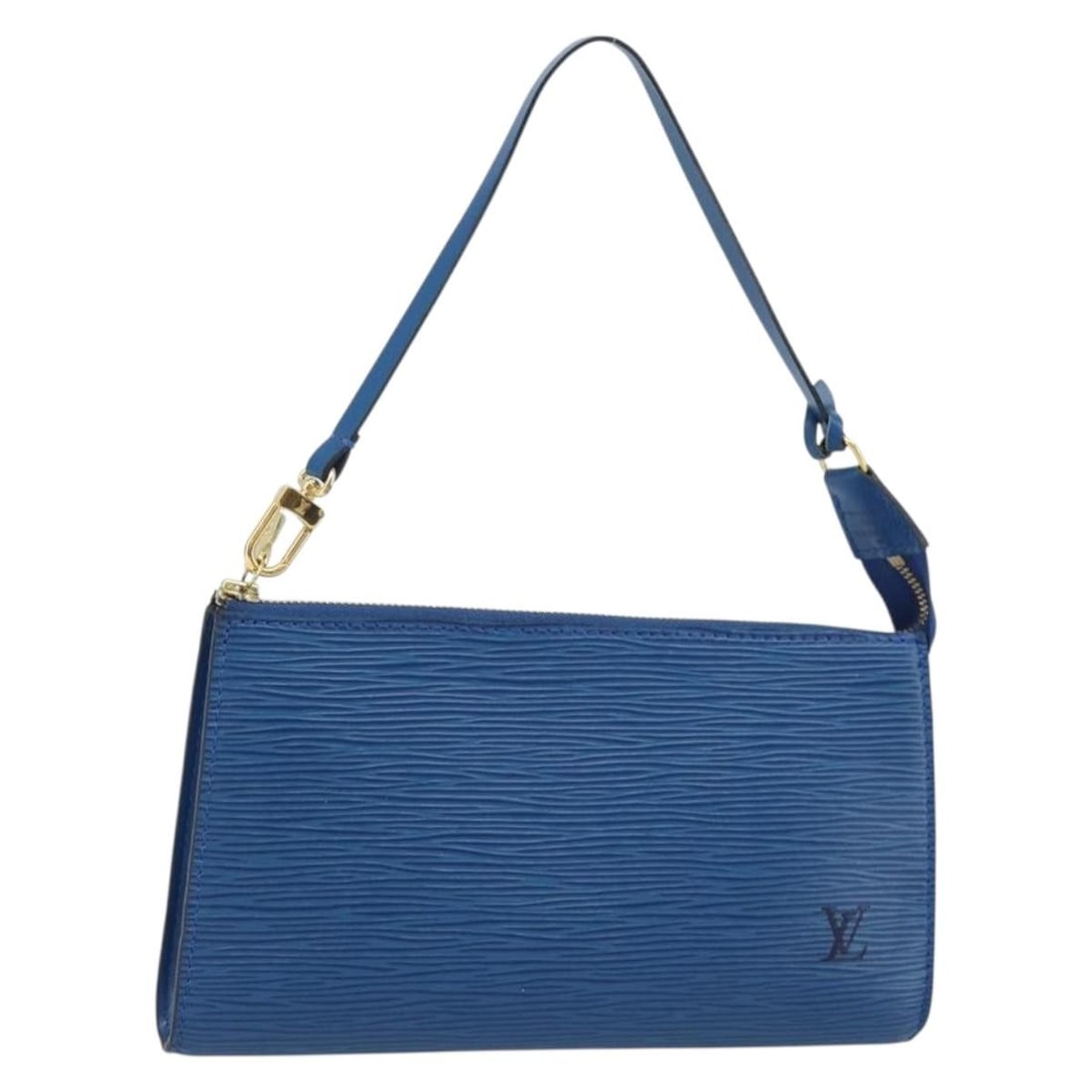 Louis Vuitton Epi Leather Blue Accessory Pouch M52985 France: Louis Vuitton Epi Leather Blue Accessory Pouch M52985 France This Louis Vuitton Epi Pochette Accessoires pouch features blue Epi leather and is designed for women. The accessory pouch offers a compact