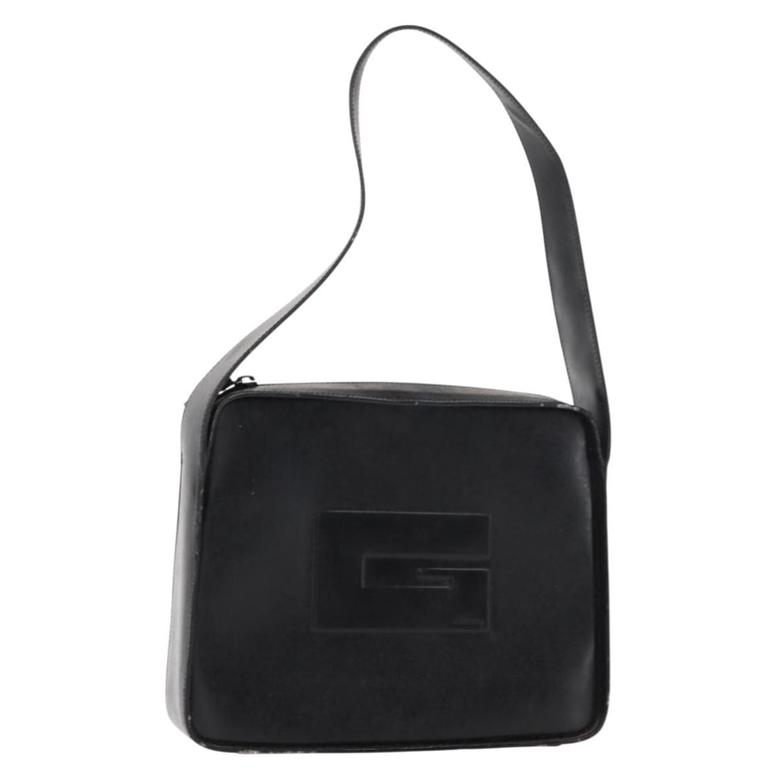 GUCCI 001 3032 Black Patent Leather Shoulder Bag Auth: GUCCI 001 3032 Black Patent Leather Shoulder Bag Auth This authentic GUCCI shoulder bag is crafted from sleek patent leather in a striking black and silver color combination. Designed in Italy, this s