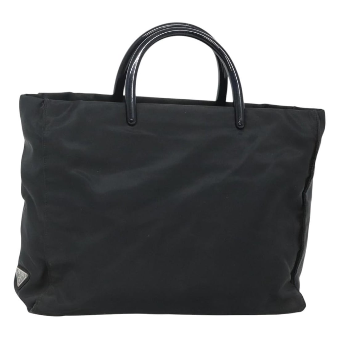 Prada Black Nylon Handbag Italy 13.4 x 10.6 x 3.9 inch: Prada Black Nylon Handbag Italy 13.4 x 10.6 x 3.9 inch This PRADA women's handbag is crafted from black nylon and made in Italy. The bag features a spacious interior with a handle drop of approximatel