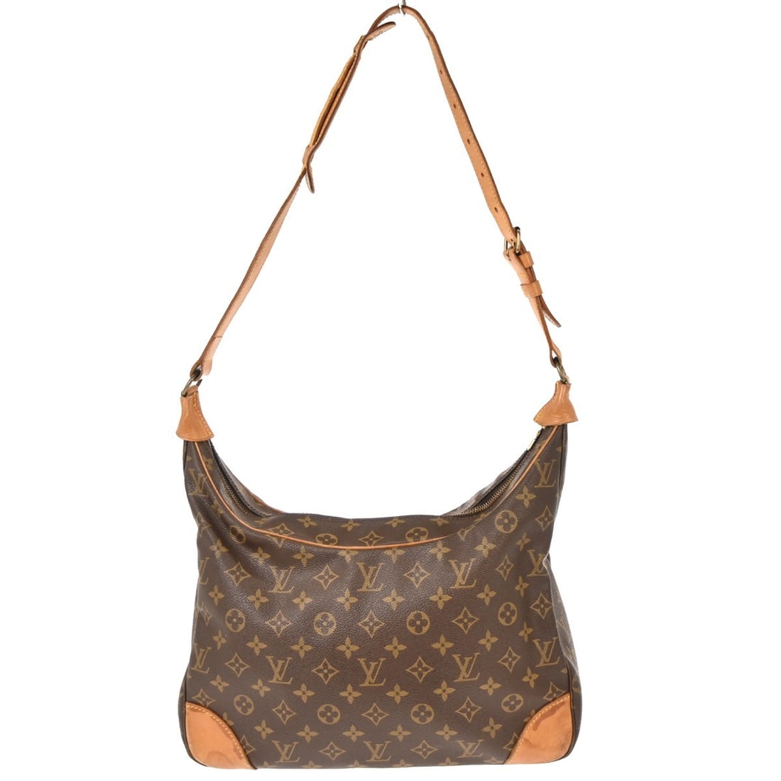 Louis Vuitton Boulogne 35 Monogram Leather Shoulder Bag M51260 Brown: Louis Vuitton Boulogne 35 Monogram Leather Shoulder Bag M51260 Brown This Louis Vuitton Monogram Boulogne 35 is a vintage medium-sized shoulder bag crafted from signature monogram leather with beige l