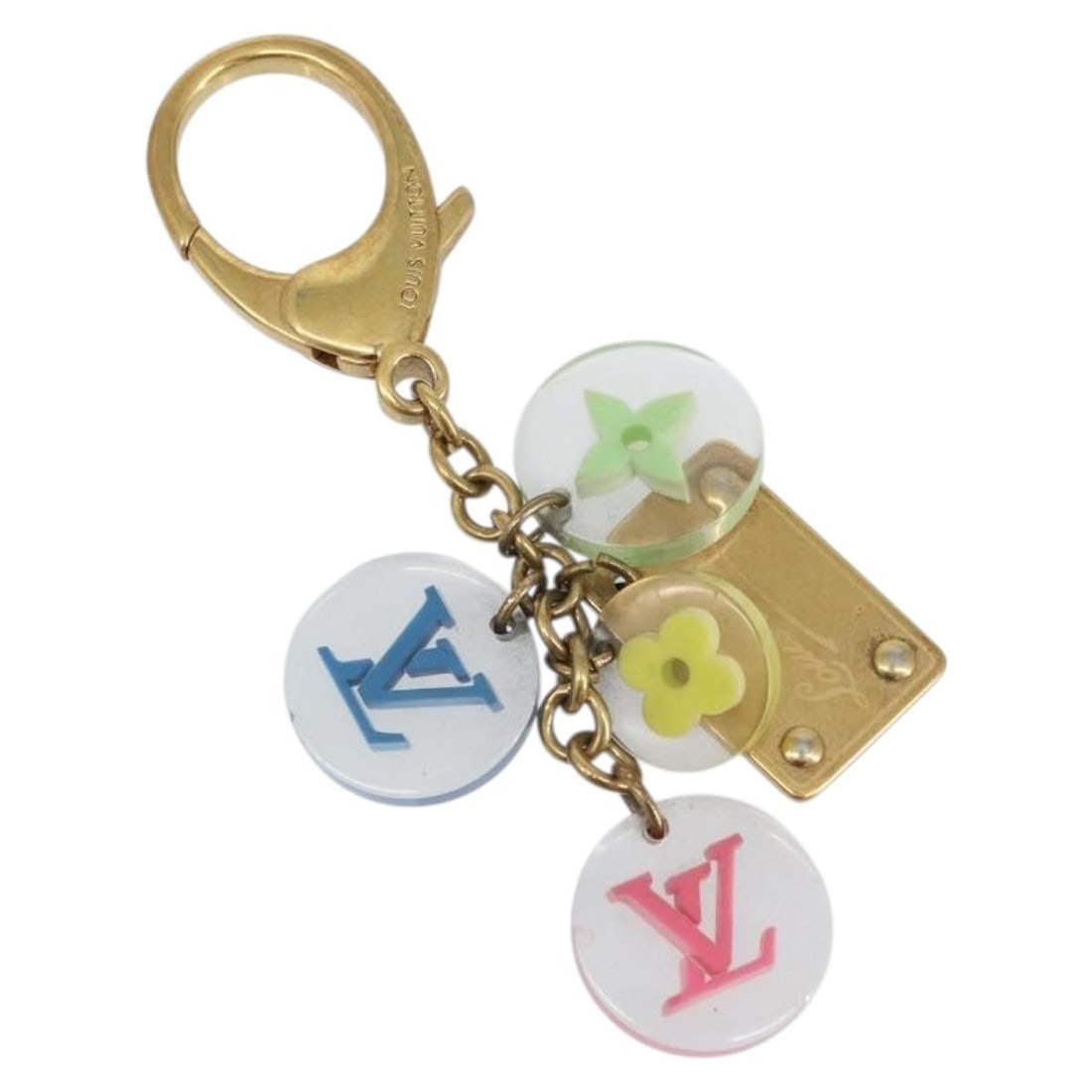 Louis Vuitton M60046 Multicolor Metal Fleur Bag Charm Accessory: Louis Vuitton M60046 Multicolor Metal Fleur Bag Charm Accessory This Louis Vuitton Porte Cles Fleur Charm is crafted from multicolor metal and features the iconic M60046 design. Made in France, it is 