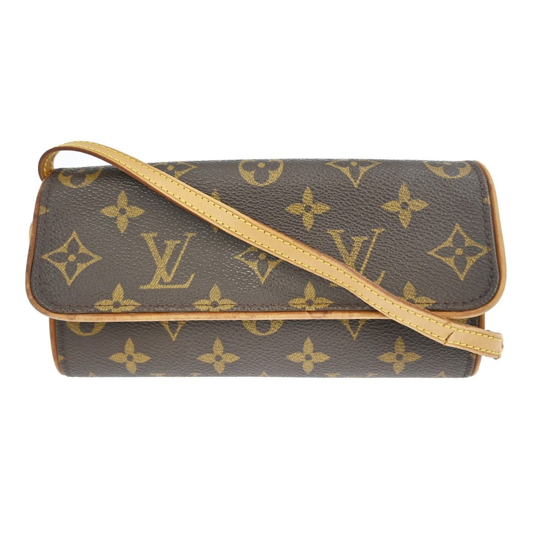 Louis Vuitton Pochette Twin PM Monogram Canvas Shoulder Bag M51854: Louis Vuitton Pochette Twin PM Monogram Canvas Shoulder Bag M51854 This Louis Vuitton Pochette Twin PM shoulder bag features the iconic Monogram canvas leather exterior with a brown finish and Alcanta