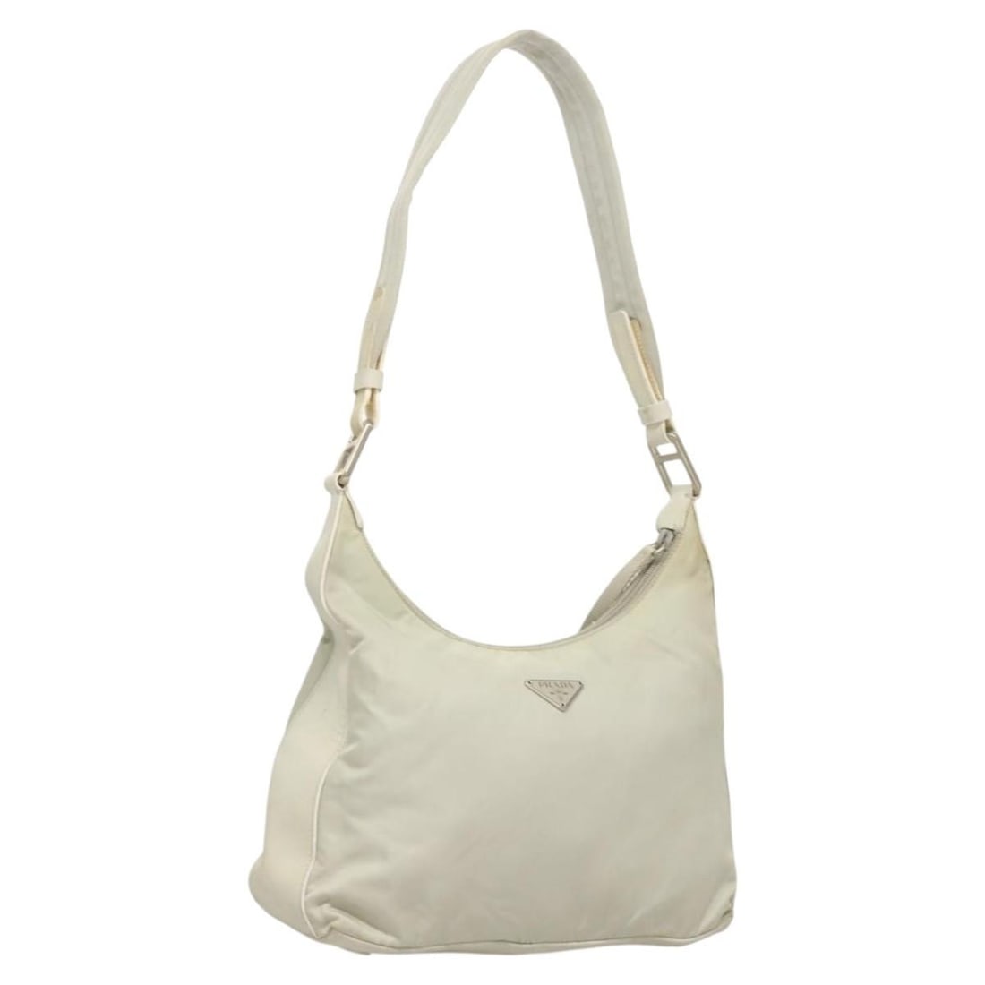 Prada nylon silver gray women s shoulder bag Italy guarantee card: Prada nylon silver gray women s shoulder bag Italy guarantee card This PRADA shoulder bag features a silver and gray nylon exterior and is designed for women. Made in Italy, it offers a practical and 