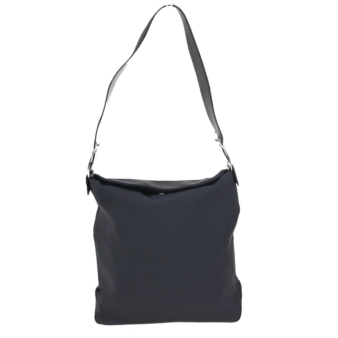 Black Nylon Vara Shoulder Bag by Salvatore Ferragamo: Black Nylon Vara Shoulder Bag by Salvatore Ferragamo This Salvatore Ferragamo Vara shoulder bag is crafted from black nylon and designed for women. It features a spacious interior and classic styling.