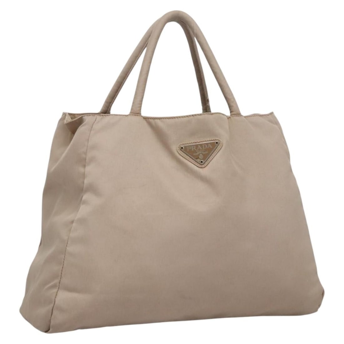 Prada beige nylon women's handbag Italy 12.2 x 9.8 x 4.3 inch: Prada beige nylon women's handbag Italy 12.2 x 9.8 x 4.3 inch This PRADA hand bag is crafted from beige nylon and features a practical design with a handle drop of approximately 4.7 inches (12 cm). Ma