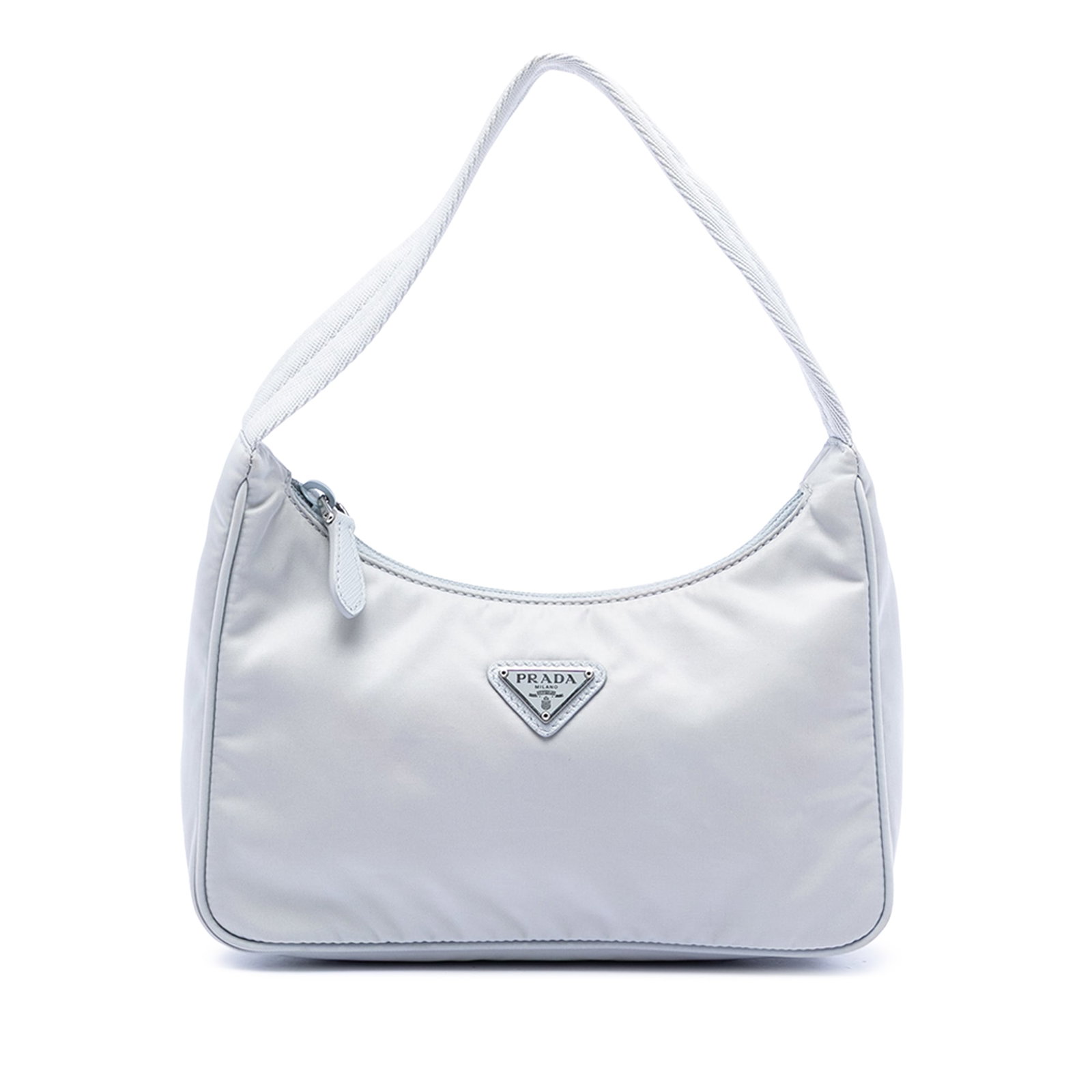 Prada Mini Re Edition 2000 Blue Nylon Shoulder Bag: Prada Mini Re Edition 2000 Blue Nylon Shoulder Bag The Prada Mini Tessuto Re Edition 2000 Shoulder Bag is crafted from blue nylon fabric and features a flat shoulder strap and a top zip closure. This 