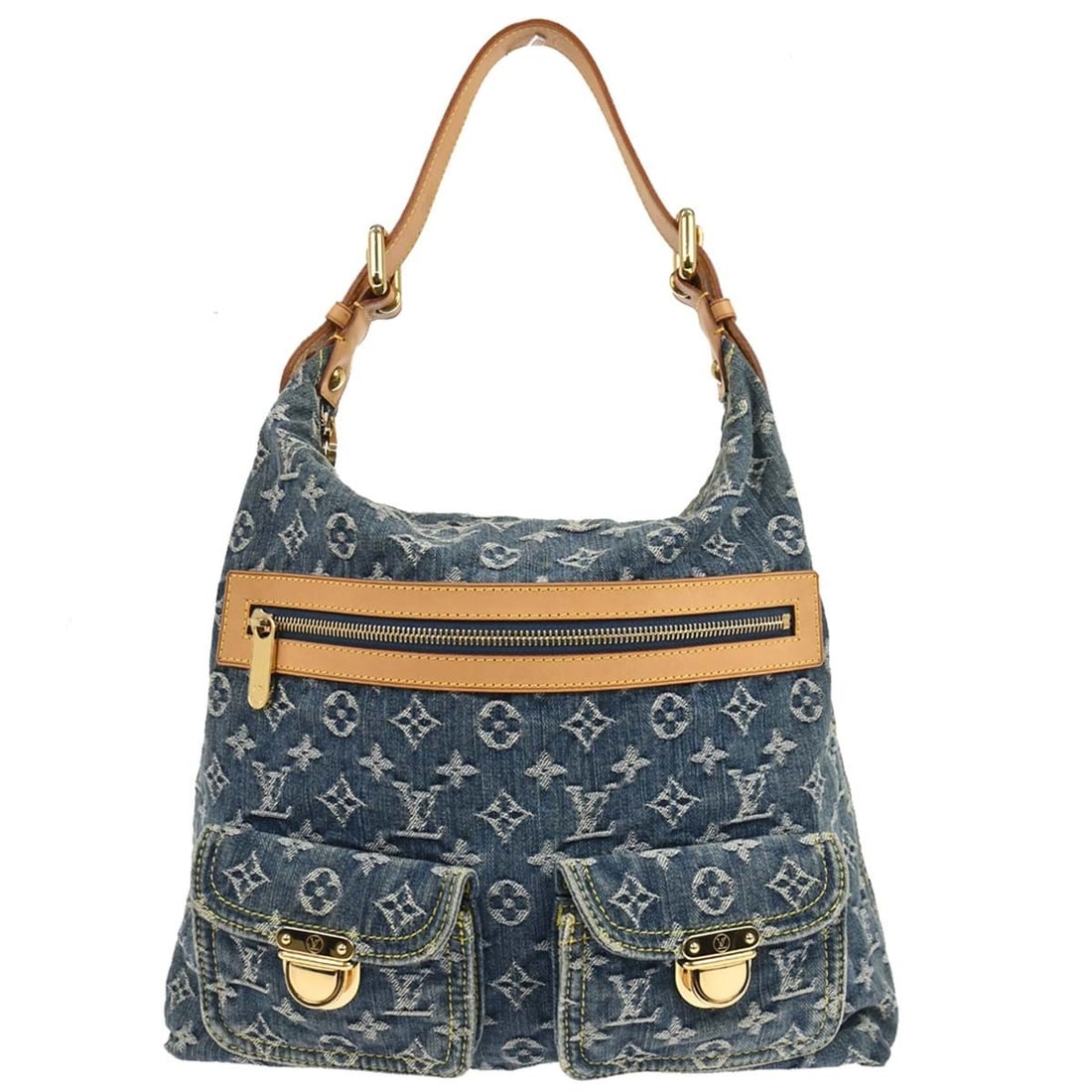 Louis Vuitton Baggy GM Blue Denim Monogram Hobo Shoulder Purse M95048: Louis Vuitton Baggy GM Blue Denim Monogram Hobo Shoulder Purse M95048 This Louis Vuitton Monogram Denim Baggy GM Shoulder Bag features the iconic monogram pattern on blue denim and a medium-sized hobo