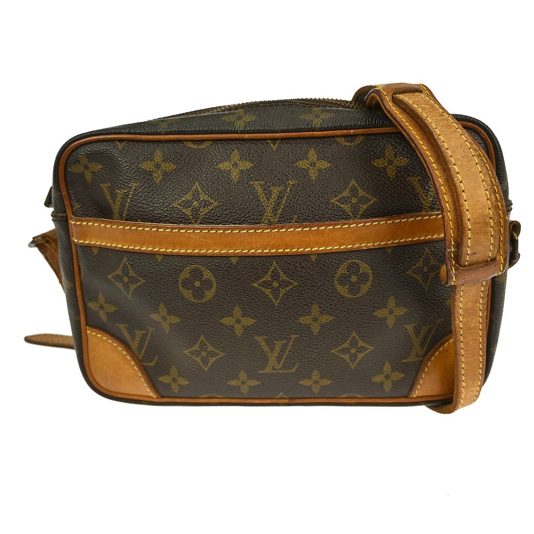Louis Vuitton Trocadero 24 Monogram Brown Leather Shoulder Bag M51276: Louis Vuitton Trocadero 24 Monogram Brown Leather Shoulder Bag M51276 This Louis Vuitton Trocadero 24 shoulder bag features the iconic monogram pattern on brown leather. Designed with a zip closure an