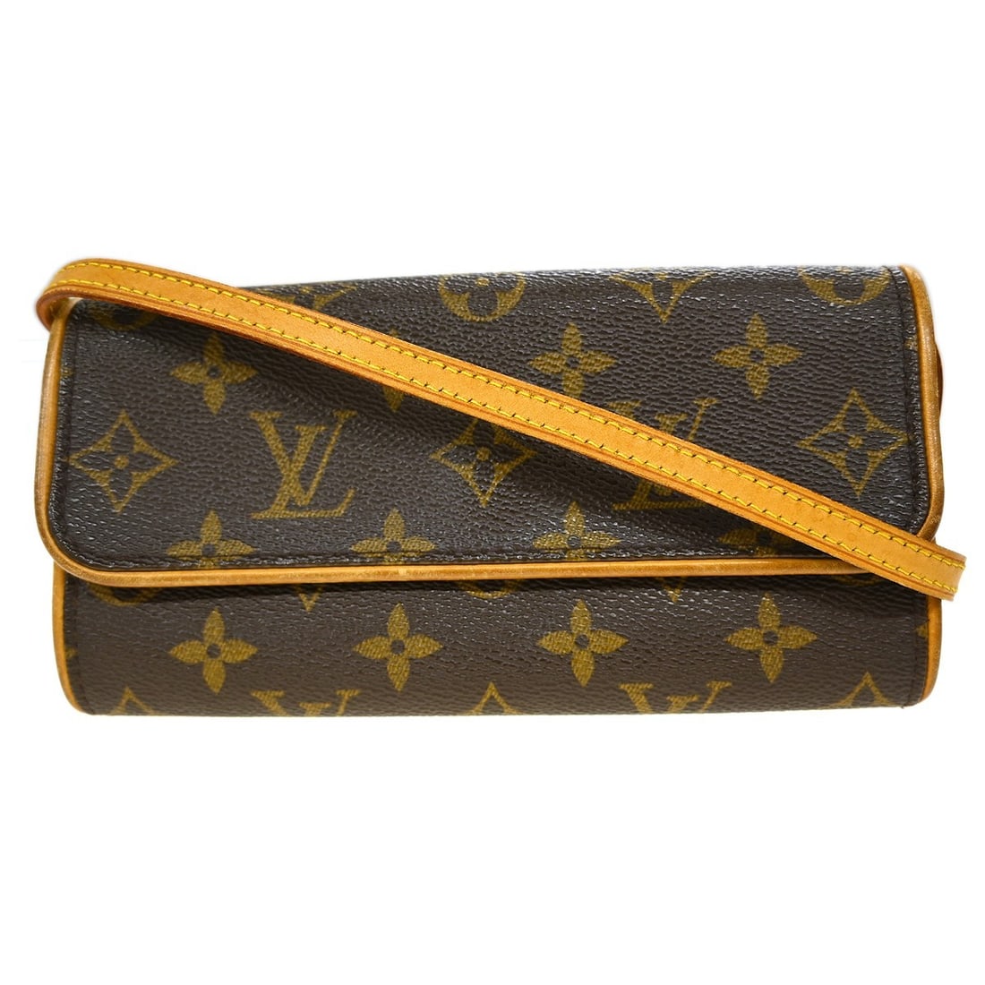Louis Vuitton Twin PM Monogram Canvas Shoulder Bag with Detachable Strap: Louis Vuitton Twin PM Monogram Canvas Shoulder Bag with Detachable Strap This Louis Vuitton Pochette Twin PM shoulder bag features the iconic monogram canvas leather exterior with brown tones, complem