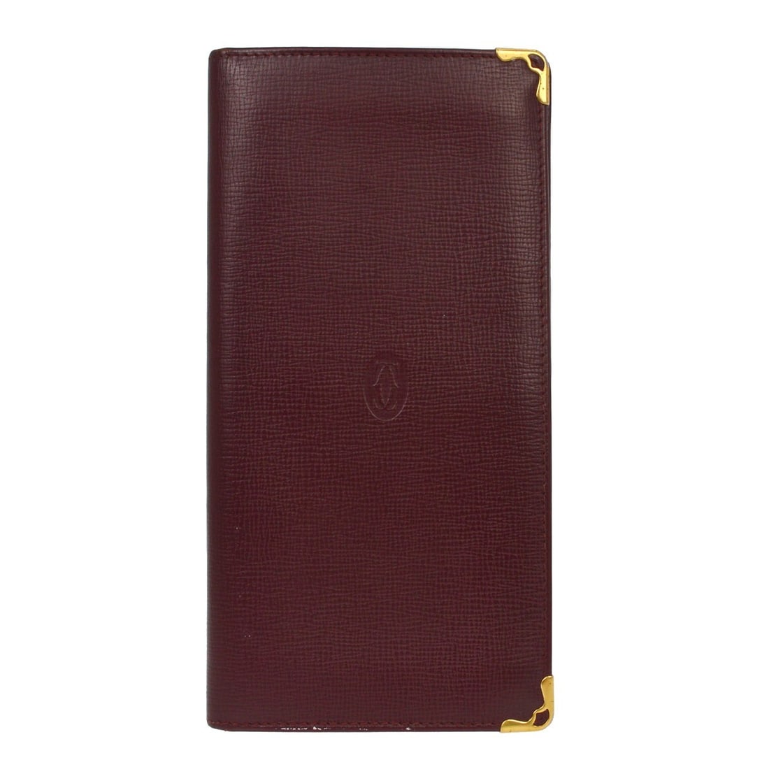Bordeaux Leather Long Wallet by Cartier for Women: Bordeaux Leather Long Wallet by Cartier for Women This Cartier Bordeaux long wallet for women features the iconic logo accent and is crafted in France. The wallet shows reasonable wear and tear on the