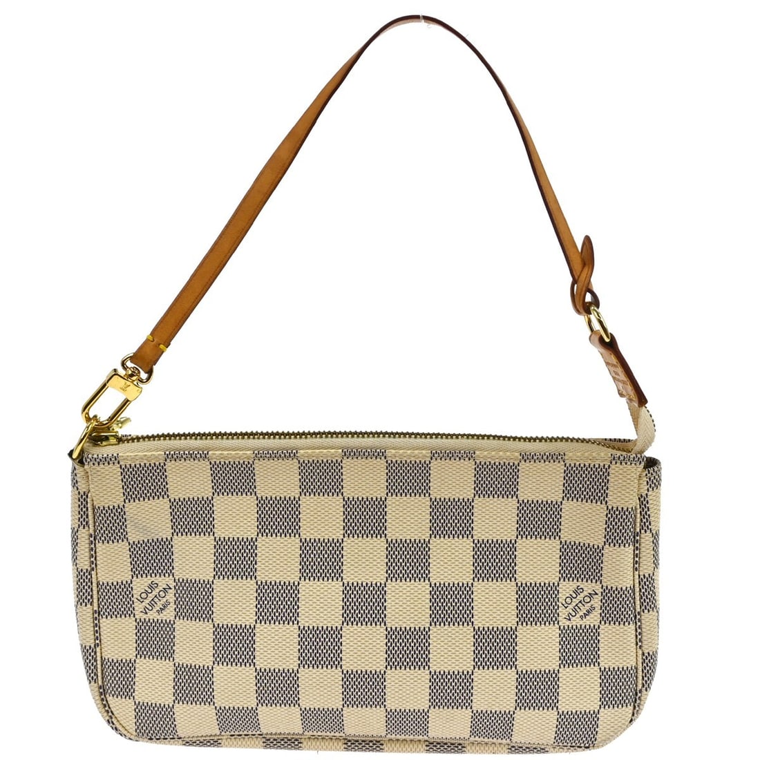 Louis Vuitton Damier Azur Pochette Accessoires Mini Shoulder Bag N51986: Louis Vuitton Damier Azur Pochette Accessoires Mini Shoulder Bag N51986 This Louis Vuitton Damier Azur Pochette Accessoires is a mini shoulder bag featuring the signature Damier Azur canvas leather in
