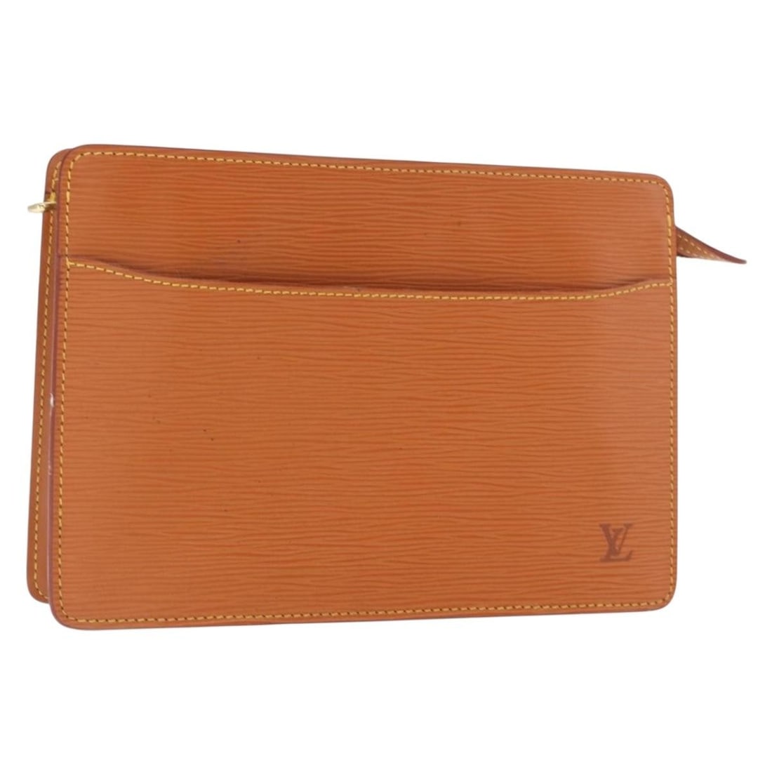 Louis Vuitton Epi Leather Pochette Homme Clutch Brown Zipangu Gold M52528: Louis Vuitton Epi Leather Pochette Homme Clutch Brown Zipangu Gold M52528 This Louis Vuitton Epi Pochette Homme clutch bag features durable Epi leather in a sophisticated brown and Zipangu Gold color 