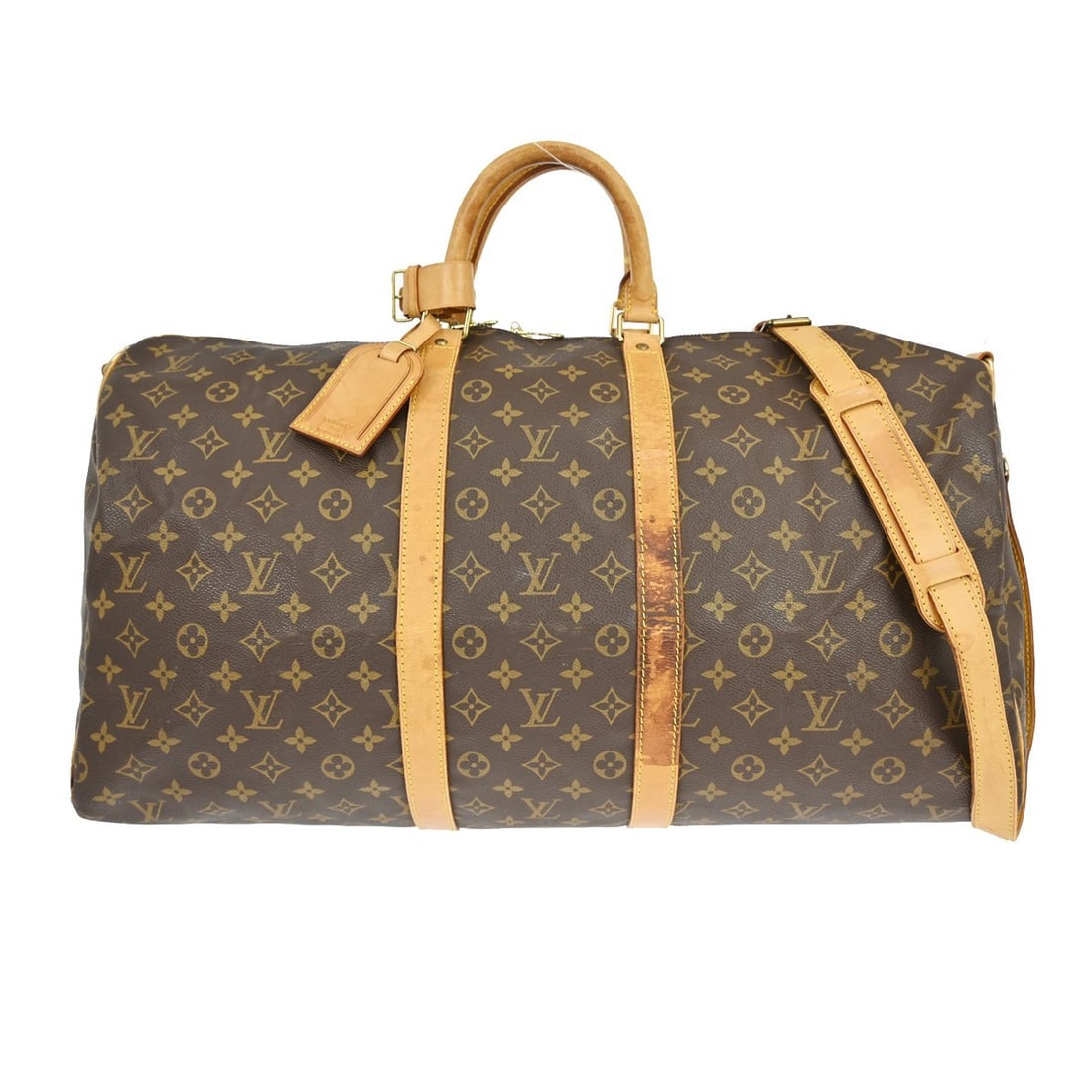 Louis Vuitton Keepall Bandouliere 55 Monogram Canvas Extra Large Duffle Bag: Louis Vuitton Keepall Bandouliere 55 Monogram Canvas Extra Large Duffle Bag This Louis Vuitton Keepall Bandouliere 55 is an extra-large travel duffle bag crafted from signature monogram canvas with be