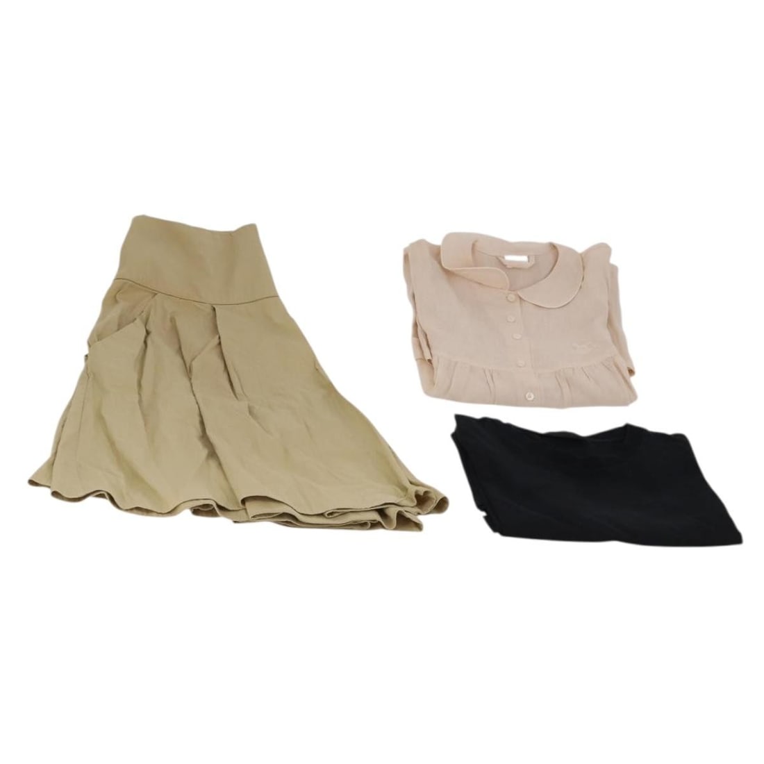 Prada black beige cotton shirt set for women (1 of 13)