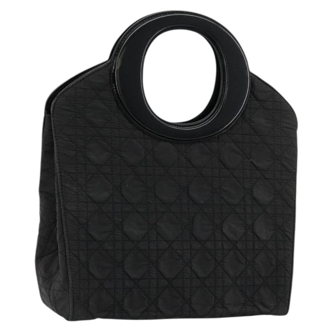 Christian Dior Black Nylon Canage Handbag Italy Gold Tone: Christian Dior Black Nylon Canage Handbag Italy Gold Tone This Christian Dior Canage handbag is crafted from black nylon with gold-tone accents. Designed for women, it features a spacious interior and