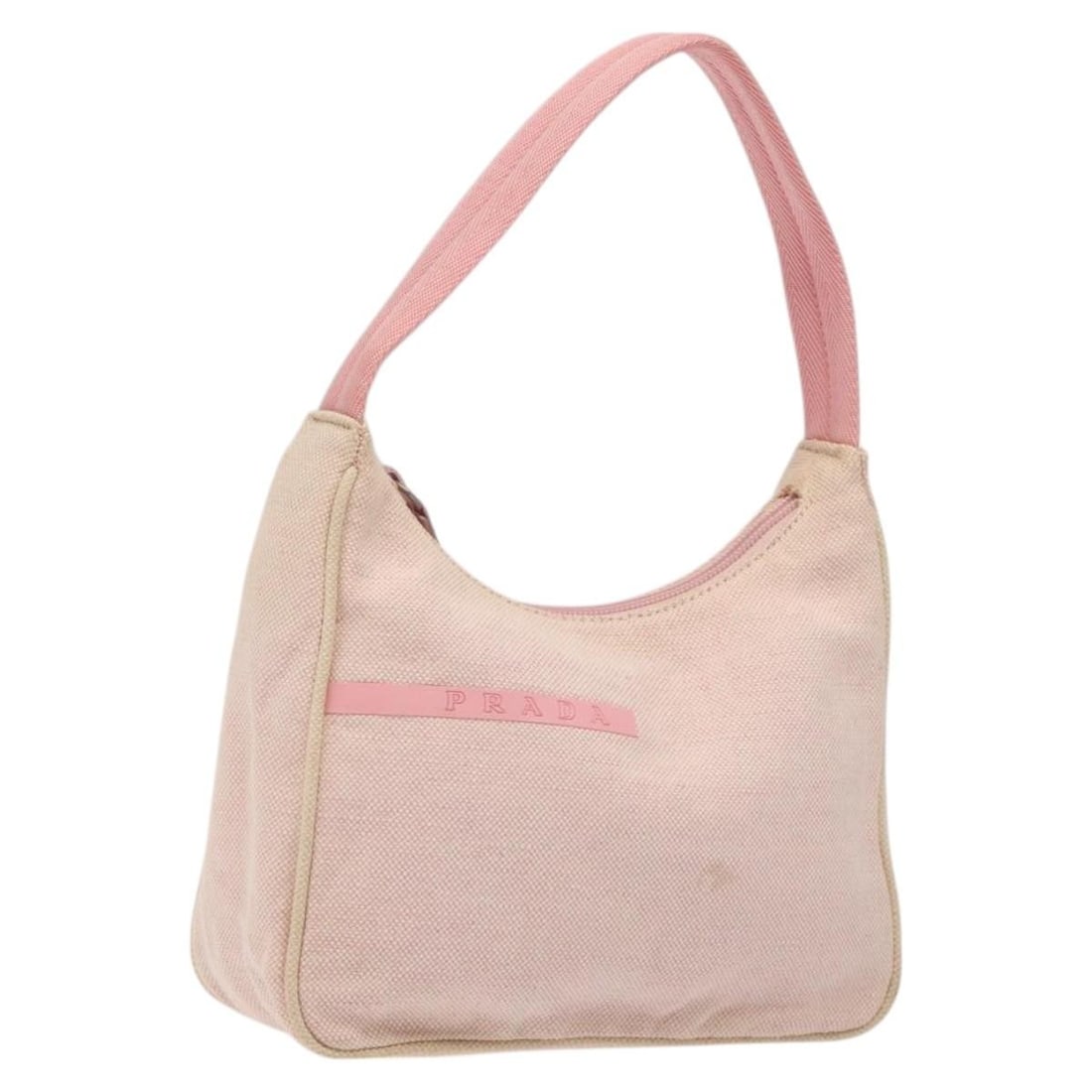 Pink Canvas PRADA Sport Mini Hobo Handbag for Women Italy: Pink Canvas PRADA Sport Mini Hobo Handbag for Women Italy This Prada Sports Mini Hobo handbag is crafted from pink canvas and designed for women. Made in Italy, it features a compact silhouette with a