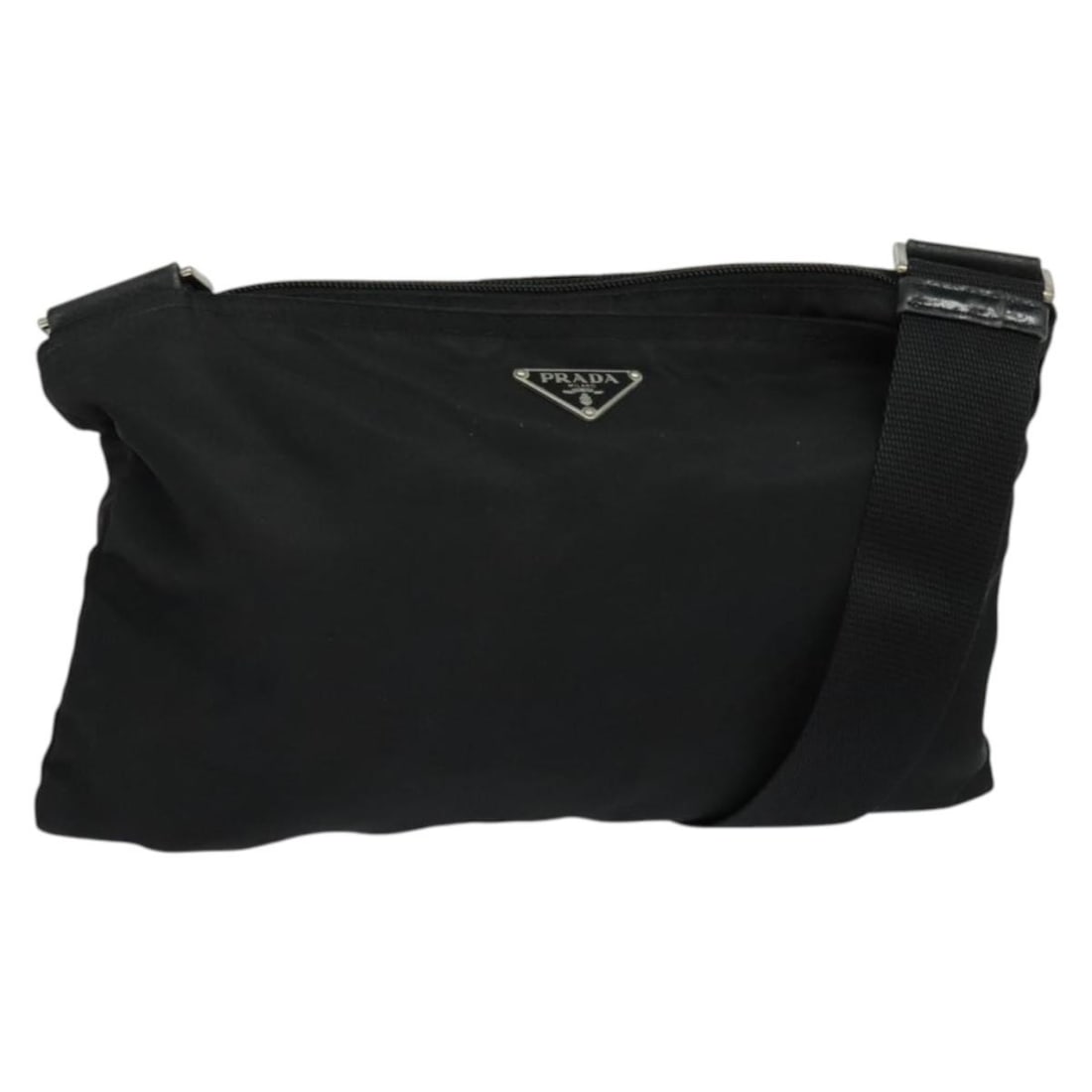 PRADA Black Nylon Shoulder Bag Italy Auth gh414: PRADA Black Nylon Shoulder Bag Italy Auth gh414 This authentic PRADA shoulder bag is crafted from durable black nylon, making it both stylish and practical. Designed for everyday use, it features a sp