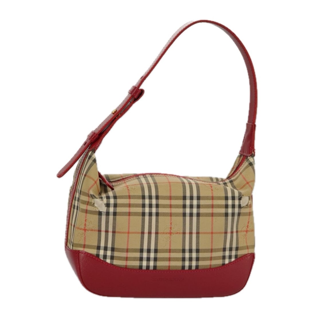 Burberry Canvas Shoulder Bag Nova Check Beige Gold Red Italy: Burberry Canvas Shoulder Bag Nova Check Beige Gold Red Italy This Burberry Nova Check shoulder bag features a classic beige, gold, and red canvas design with leather trim. Designed for women, it has a