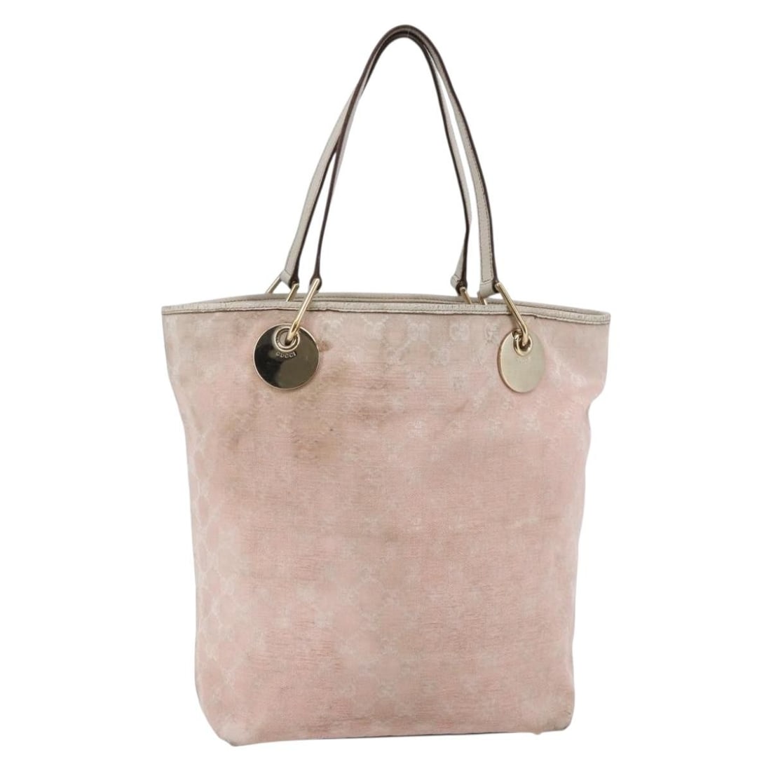 GUCCI GG Canvas Tote Bag Pink Gold 120836 Made in Italy: GUCCI GG Canvas Tote Bag Pink Gold 120836 Made in Italy This authentic GUCCI GG Canvas Tote Bag in Pink and Gold is a stylish accessory for any occasion. Crafted in Italy, it features a durable GG can