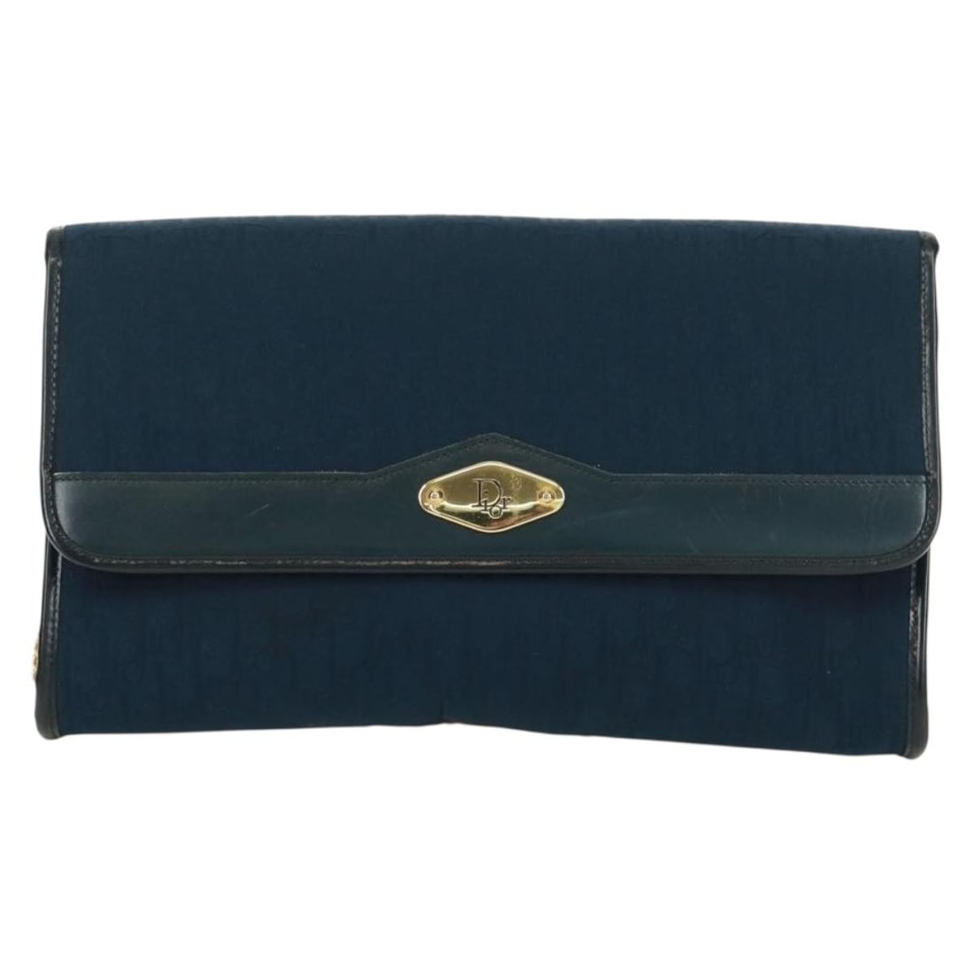 Dior Diorissimo Navy Canvas Vintage Chain Shoulder Flap Bag: Dior Diorissimo Navy Canvas Vintage Chain Shoulder Flap Bag This Christian Dior vintage chain flap shoulder bag features Diorissimo canvas in navy. Designed for women, it includes a chain shoulder str