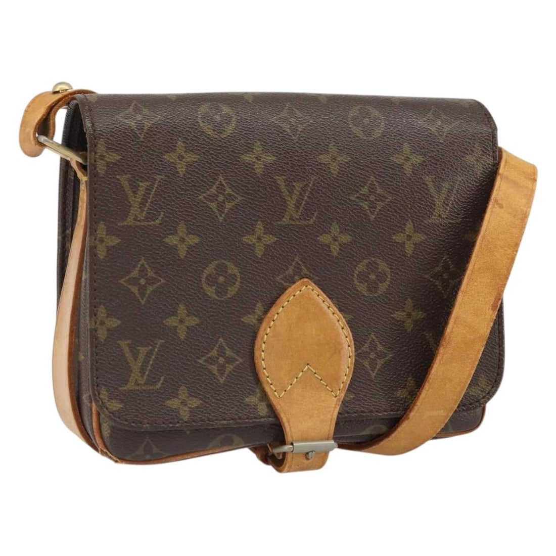 Louis Vuitton Cartouchiere MM Monogram Canvas Shoulder Bag M51253 France: Louis Vuitton Cartouchiere MM Monogram Canvas Shoulder Bag M51253 France This Louis Vuitton Cartouchiere MM shoulder bag features the iconic Monogram canvas and is designed for women. The bag is vinta