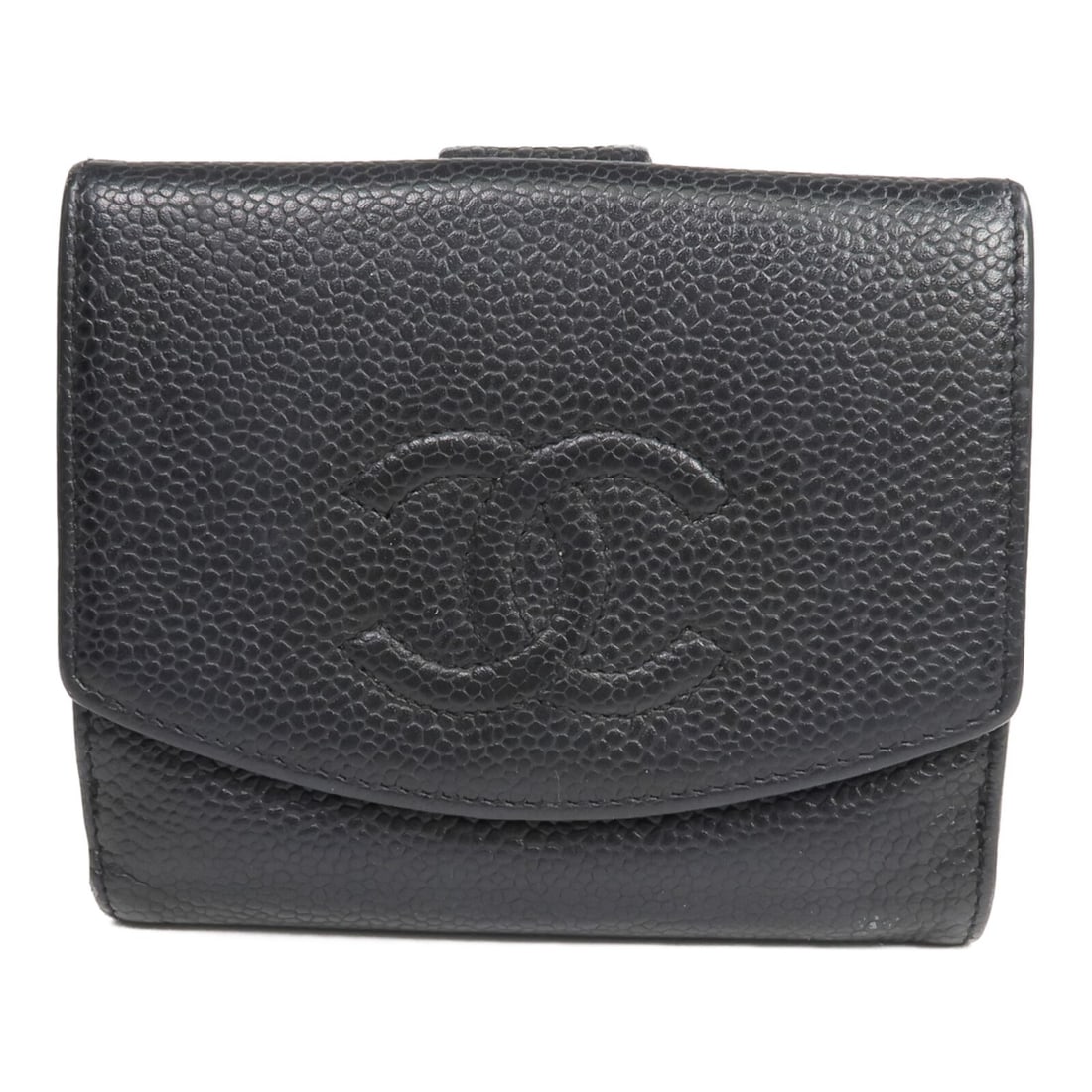 CHANEL Timeless CC bi-fold wallet black calfskin GHW: CHANEL Timeless CC bi-fold wallet black calfskin GHW This CHANEL bi-fold wallet features the iconic Timeless CC design and is crafted from black calfskin leather. Designed for women, it offers a class
