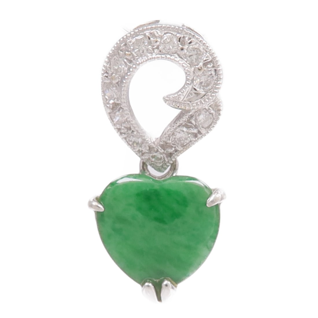 Jade Diamond 18K White Gold Pendant Top (1 of 6)