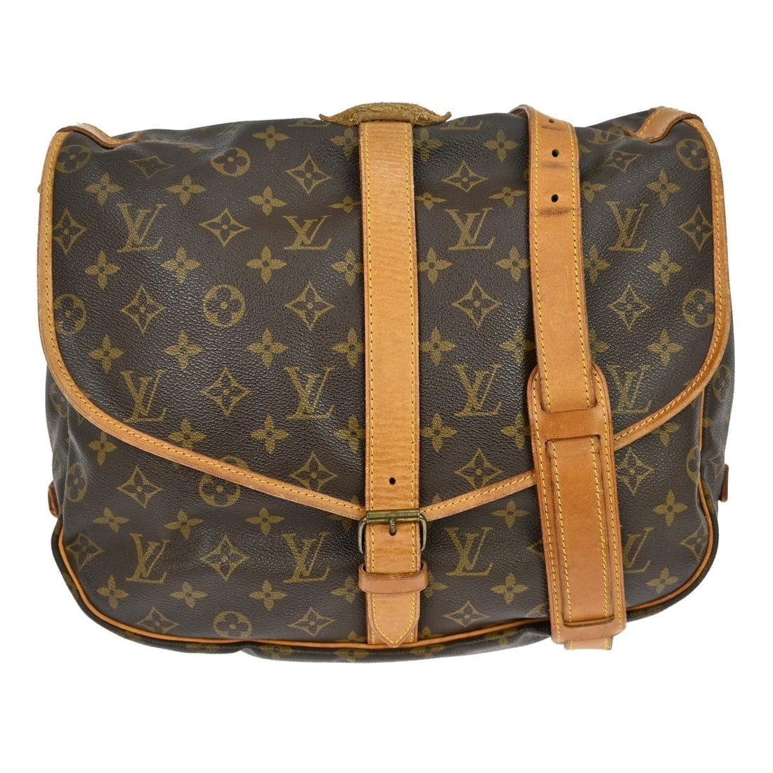 Louis Vuitton Saumur 35 Monogram Canvas Crossbody Shoulder Bag M42254: Louis Vuitton Saumur 35 Monogram Canvas Crossbody Shoulder Bag M42254 This Louis Vuitton Saumur 35 Messenger Shoulder Bag features the iconic Monogram canvas leather exterior with a brown crossbody le