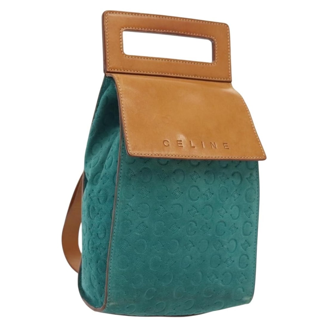 CELINE C Macadam Suede Shoulder Bag Turquoise Blue Silver Italy: CELINE C Macadam Suede Shoulder Bag Turquoise Blue Silver Italy This authentic CELINE C Macadam Canvas Shoulder Bag combines a chic design with practical functionality. Crafted from a luxurious suede 