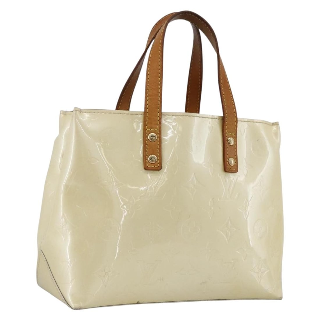 Louis Vuitton Reade PM Monogram Vernis Perle Patent Leather Handbag M91336: Louis Vuitton Reade PM Monogram Vernis Perle Patent Leather Handbag M91336 This Louis Vuitton Monogram Vernis Reade PM handbag in Perle features a patent leather exterior and is designed for women. Ma