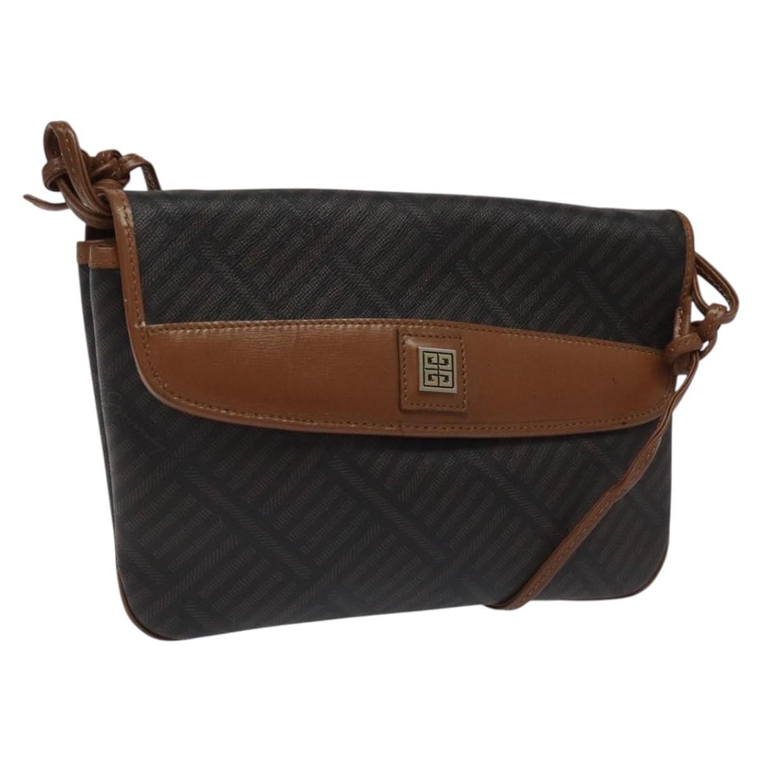 Women's Black PVC Leather Shoulder Bag by Givenchy France: Women's Black PVC Leather Shoulder Bag by Givenchy France This Givenchy shoulder bag is crafted from black PVC leather and designed for women. The bag features a shoulder strap with an approximate dro