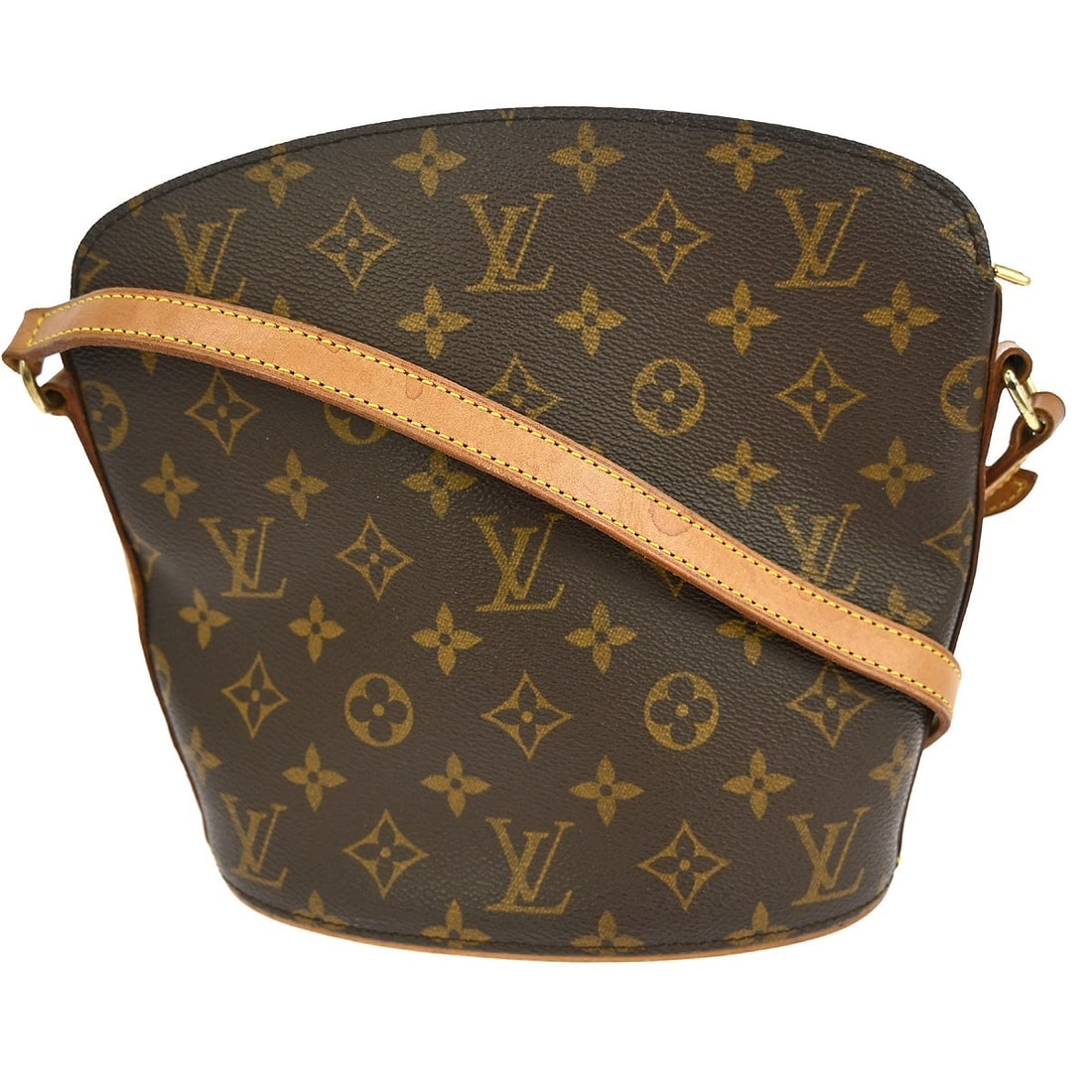 Louis Vuitton Drouot Monogram Canvas Crossbody Shoulder Bag M51290: Louis Vuitton Drouot Monogram Canvas Crossbody Shoulder Bag M51290 This Louis Vuitton Drouot crossbody shoulder bag features the iconic monogram canvas leather exterior with a brown color and beige ad
