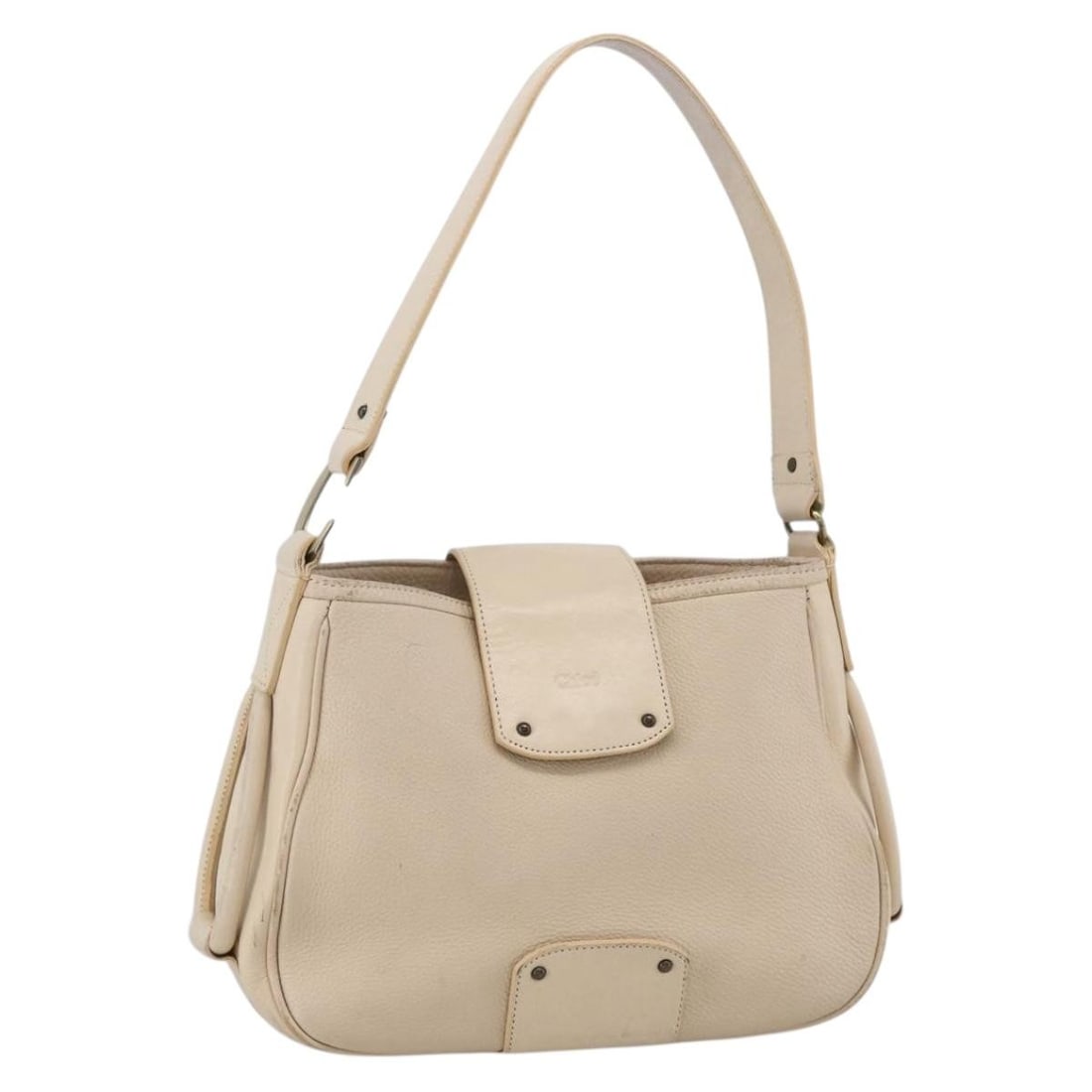 Chloe Ivory and Gold Leather Shoulder Bag for Women: Chloe Ivory and Gold Leather Shoulder Bag for Women This Chloe shoulder bag features ivory and gold leather with a classic design. The bag has a shoulder strap with a drop of approximately 9.8 inches 
