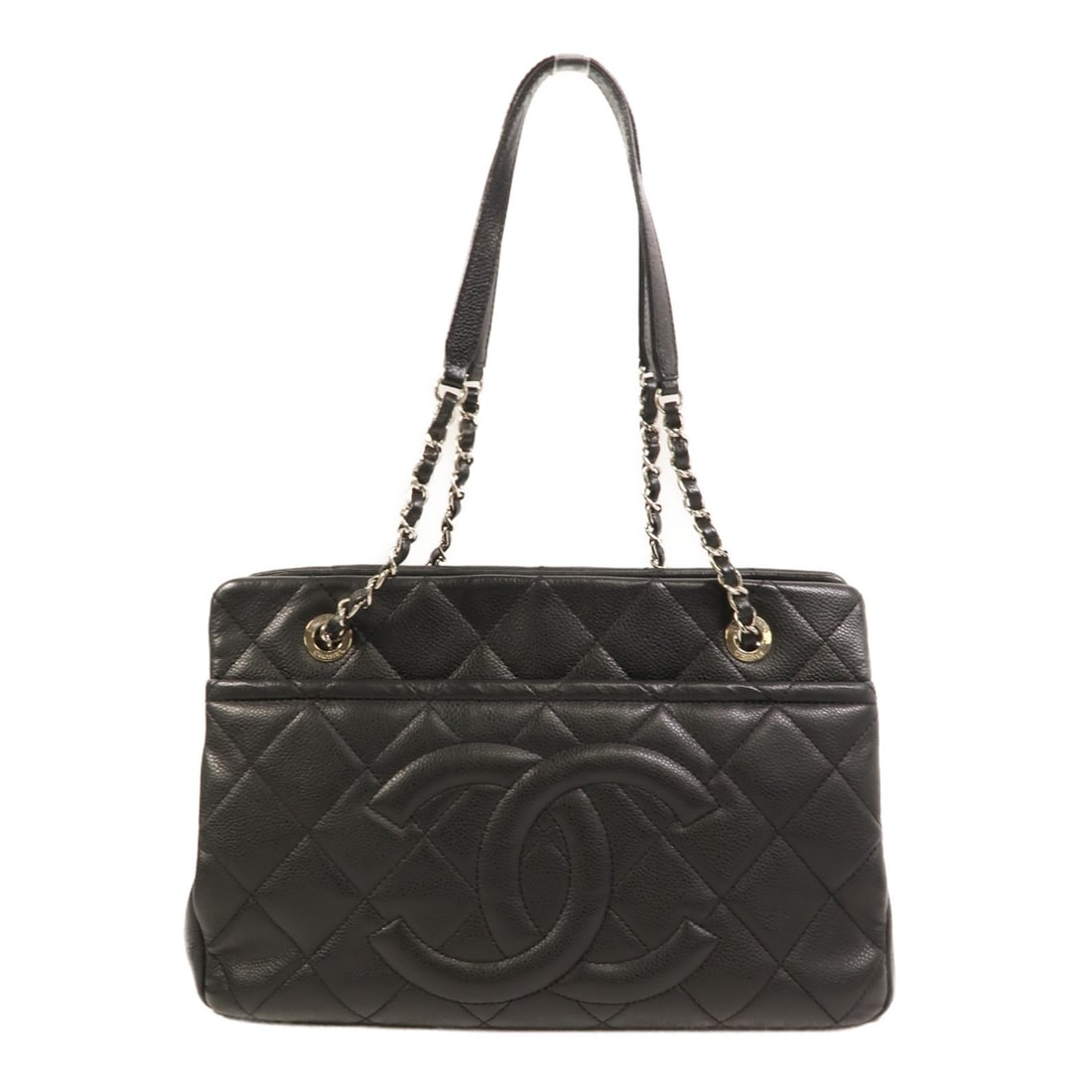 CHANEL Lambskin Black Shoulder Bag CC SHW: CHANEL Lambskin Black Shoulder Bag CC SHW This CHANEL shoulder bag is crafted from luxurious black lambskin leather and features the iconic CC logo with silver-tone hardware. Designed for women, it of