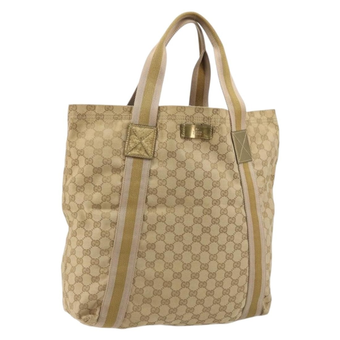 Gucci Sherry Line Beige GG Canvas Tote 189669: Gucci Sherry Line Beige GG Canvas Tote 189669 This is a GUCCI GG Canvas Sherry Line tote bag in beige, crafted from signature GG canvas. Designed for women, the bag features a spacious main compartmen